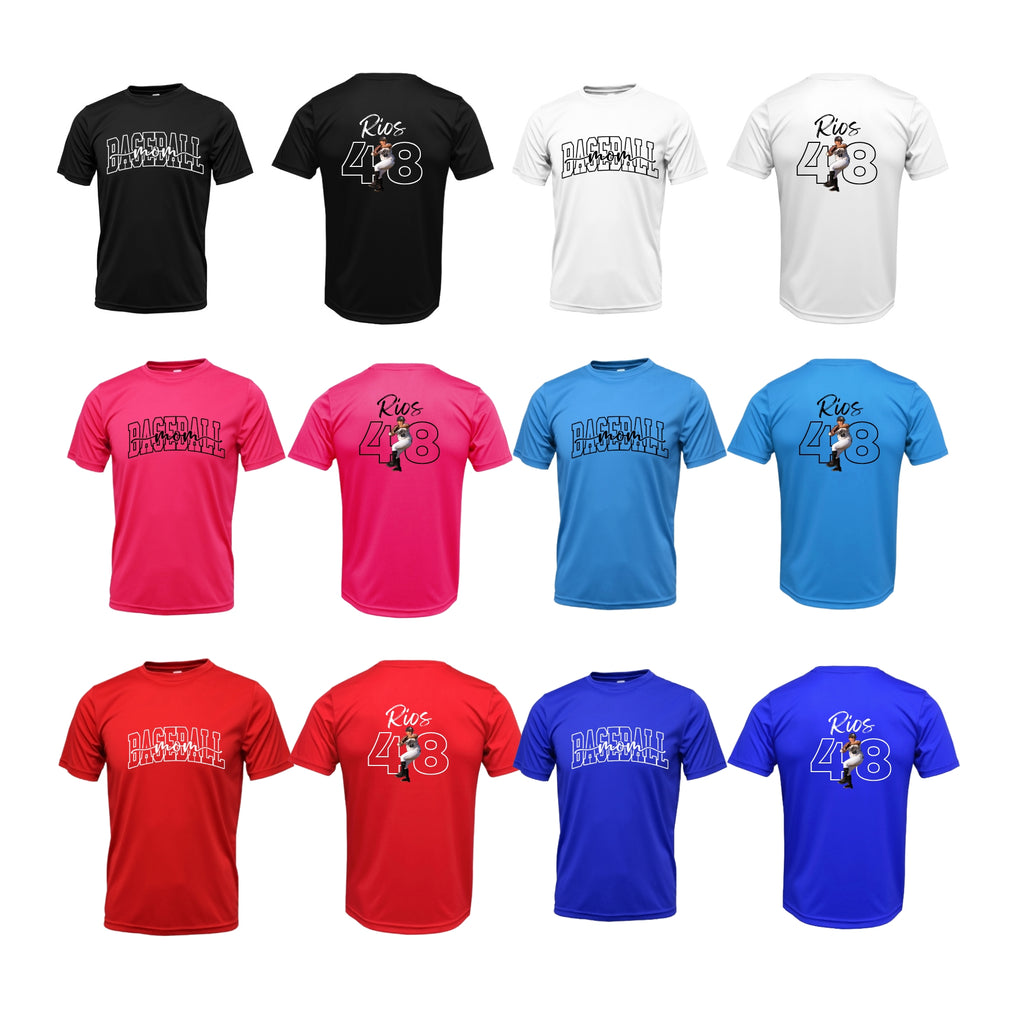 Personalized Baseball Mom Shirt – Custom Name, Number & Action Photo Tee (Short Sleeve)