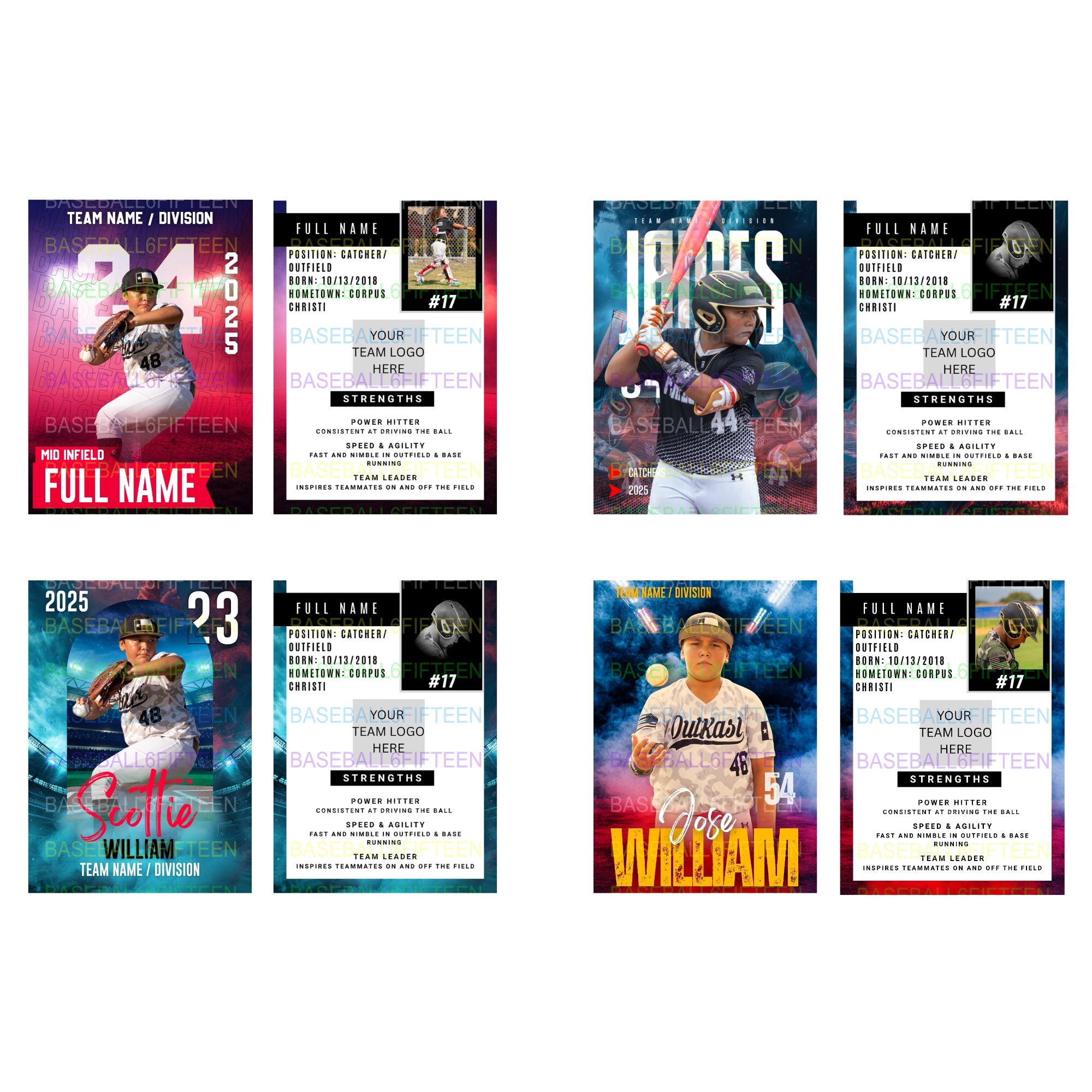 B615 Pro League Series - Custom Trading Cards (18 per pack)