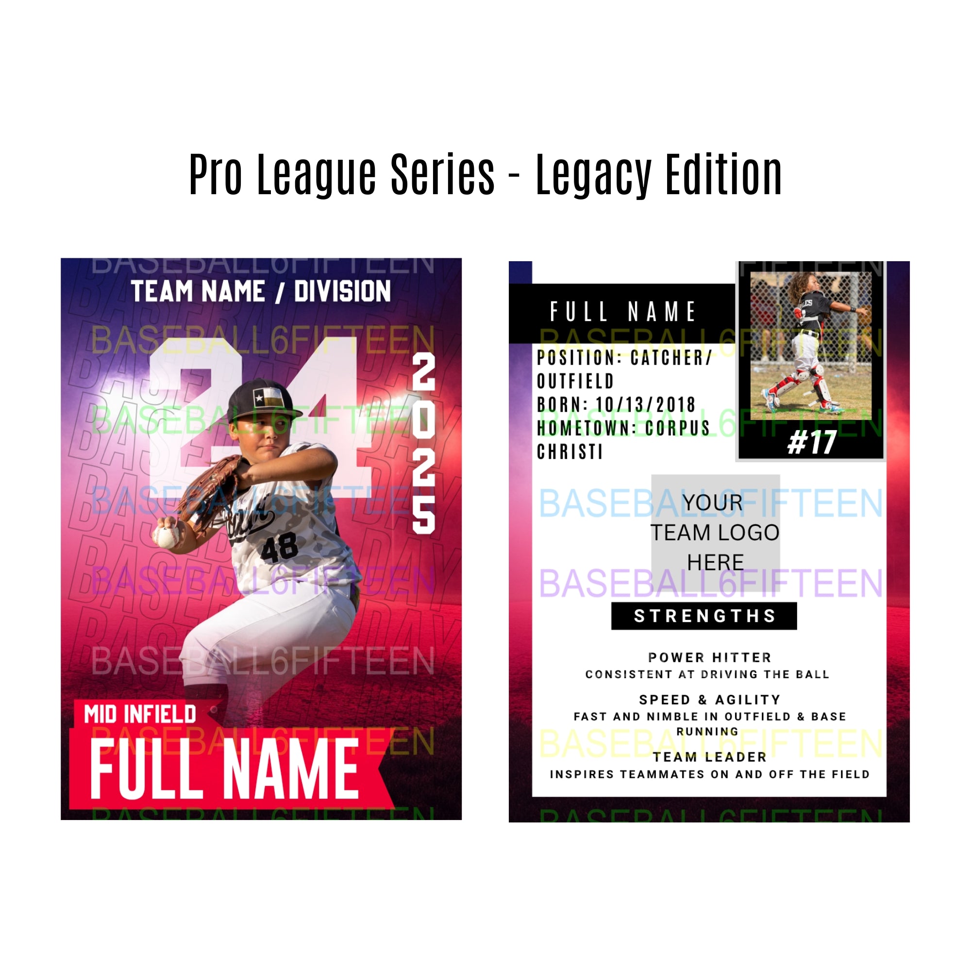 B615 Pro League Series - Custom Trading Cards (18 per pack)