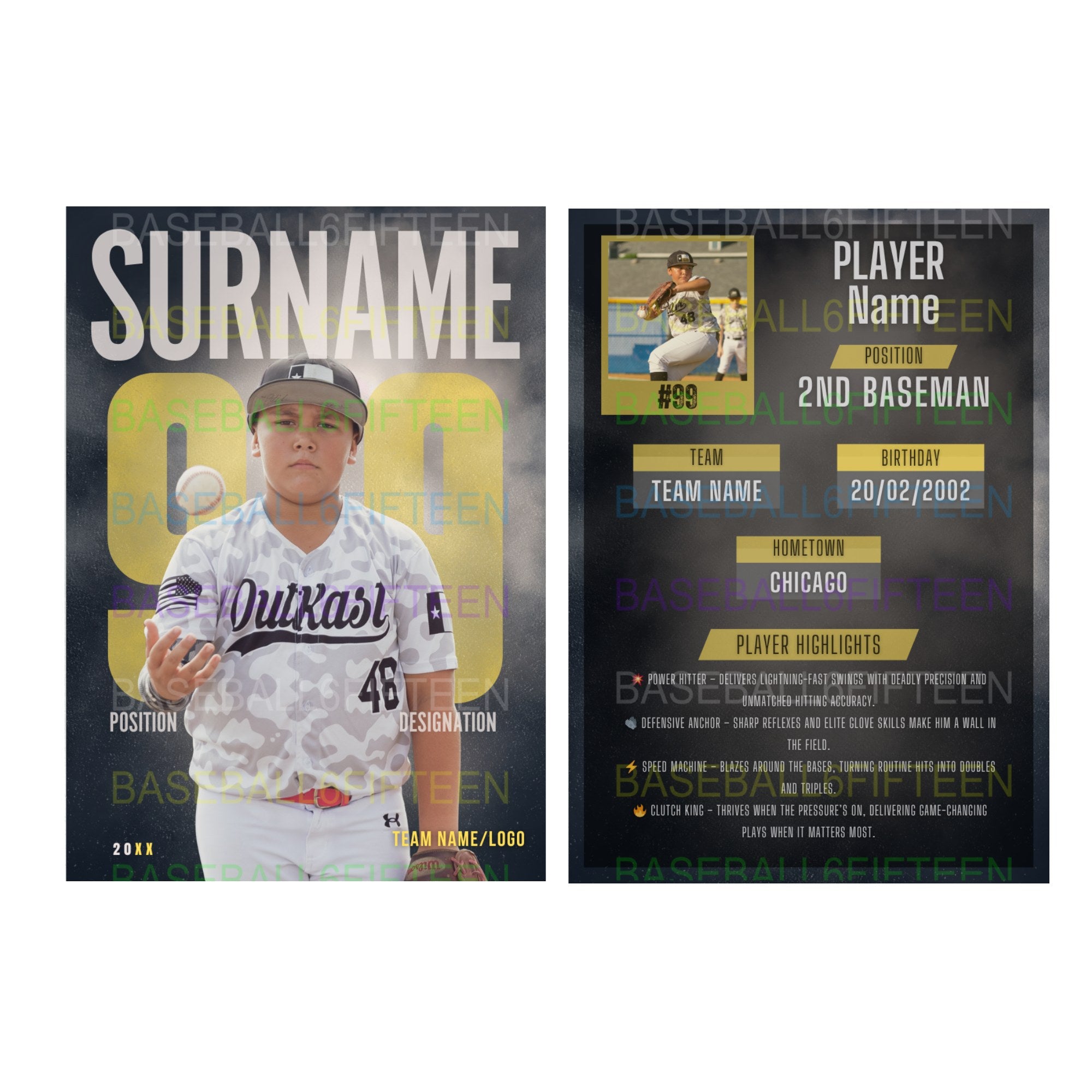 B615 Spotlight Elite Series - Custom Trading Cards (18 per pack)
