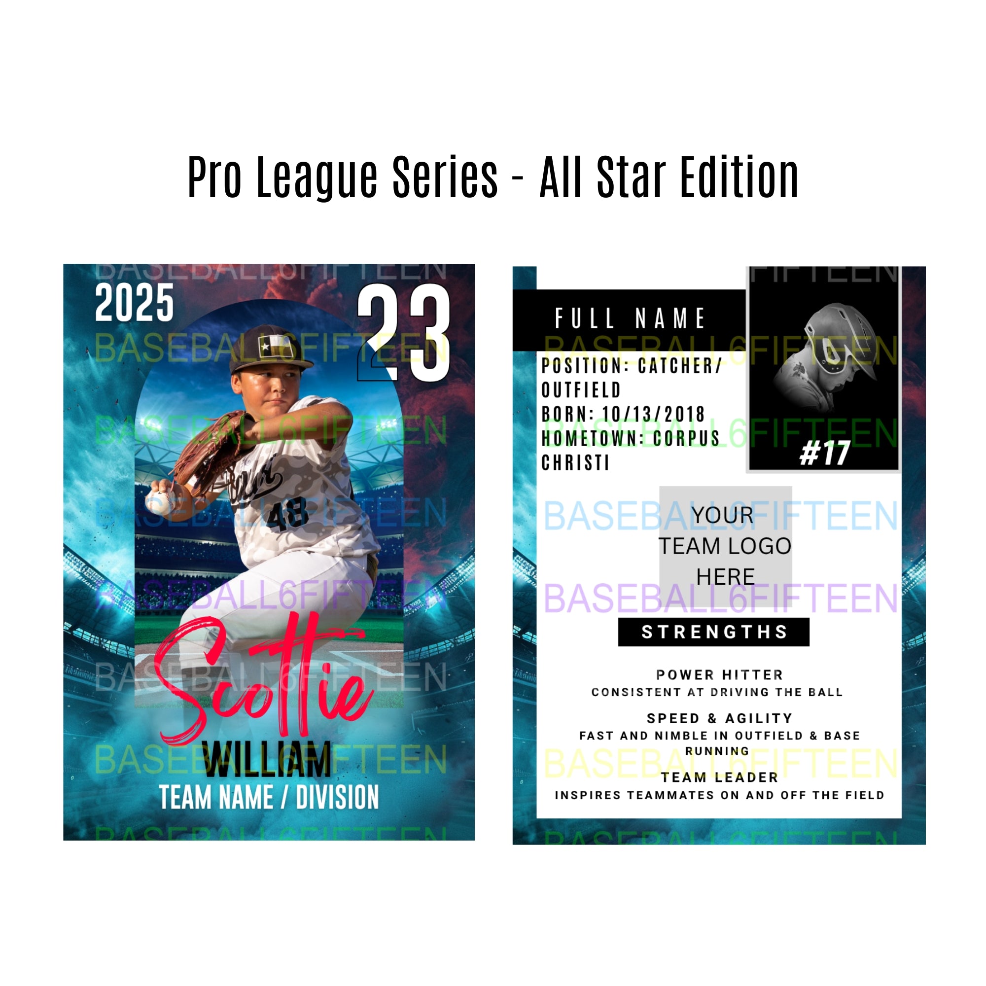 B615 Pro League Series - Custom Trading Cards (18 per pack)